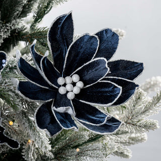 Midnight Blue Velvet Blooming Magnolia Picks - Joy By