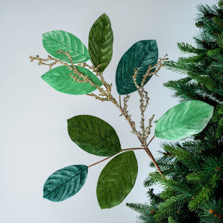 Mixed Green Metallic Leafy Foliage Pick - Joy By