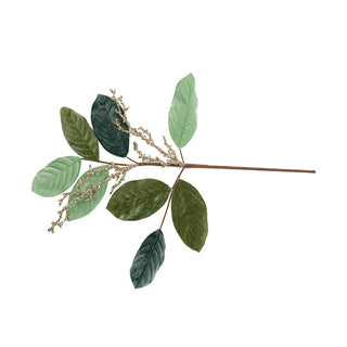 Mixed Green Metallic Leafy Foliage Pick - Joy By