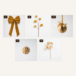 The Mustard & Gold Tree Set: everything in the box