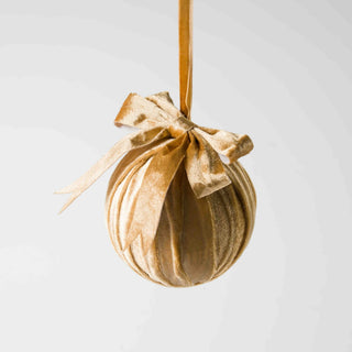 Mustard Velvet Ball Ornament - Joy By