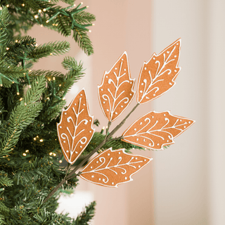 Natural Felt Poinsettia Pick with Red Berries 13" - Joy By
