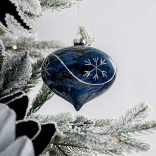 Navy Blue Onion Ornament - Joy By