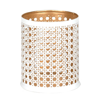 Opulance Tealight Candle Holder in White & Gold - Large - Joy By