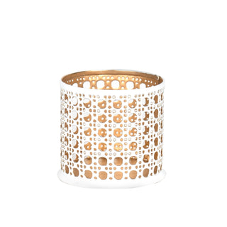 Opulance Tealight Candle Holder in White & Gold - Medium - Joy By
