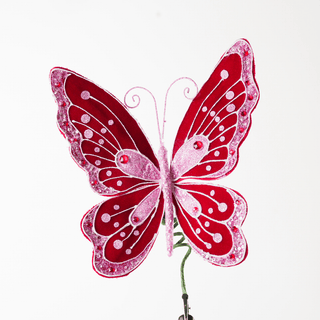 Pink Felt Butterfly Ornament 9" - Joy By