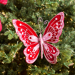 Pink Felt Butterfly Ornament 9" - Joy By