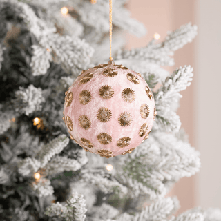 Pink Sunflower Stud Velvet Ornament - Joy By