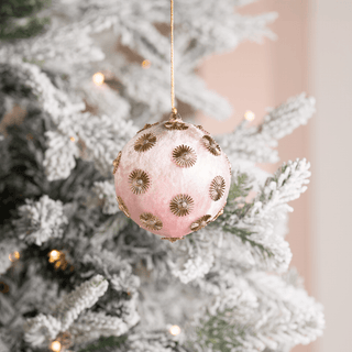 Pink Sunflower Stud Velvet Ornament - Joy By
