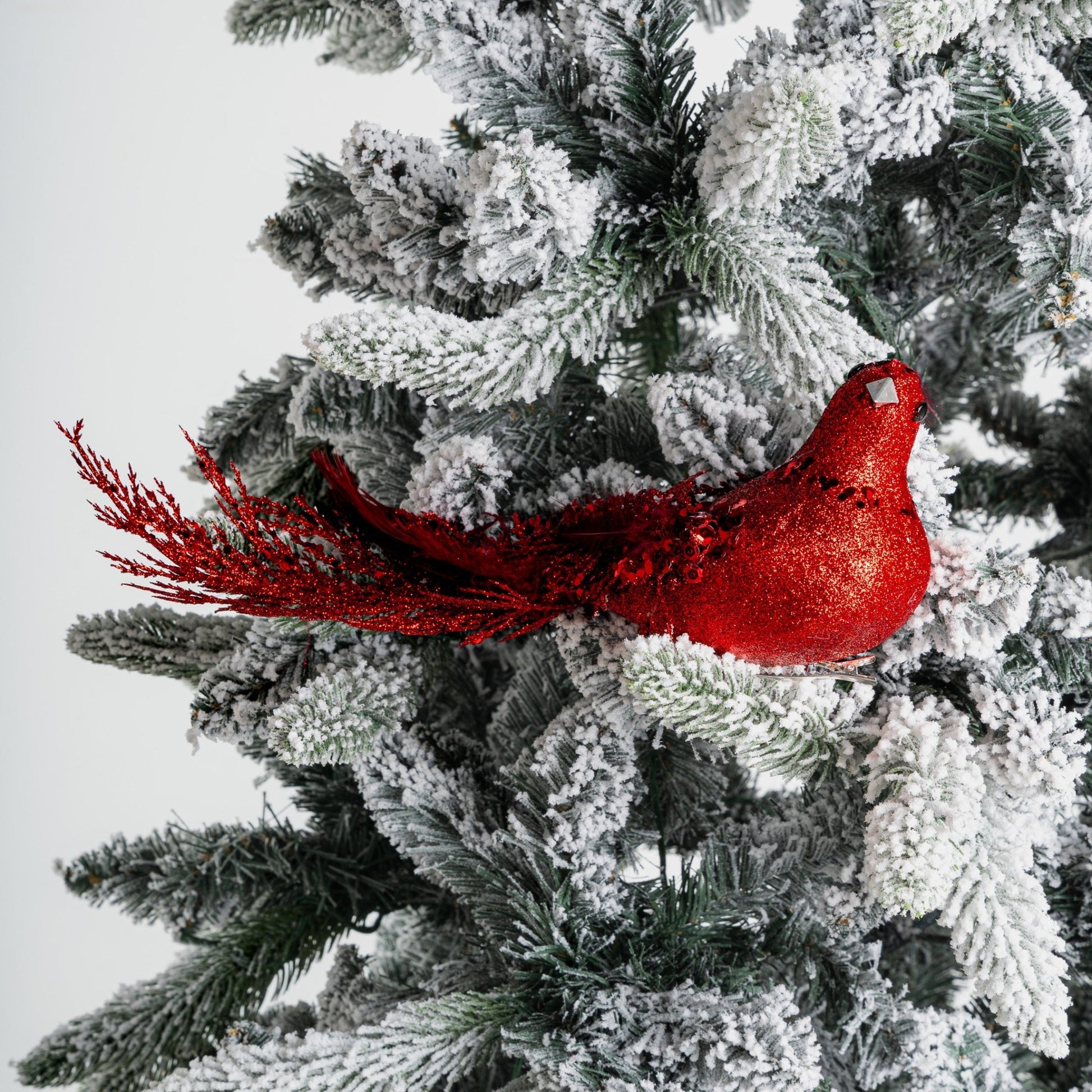Red Bird Clip on Ornament - Joy By