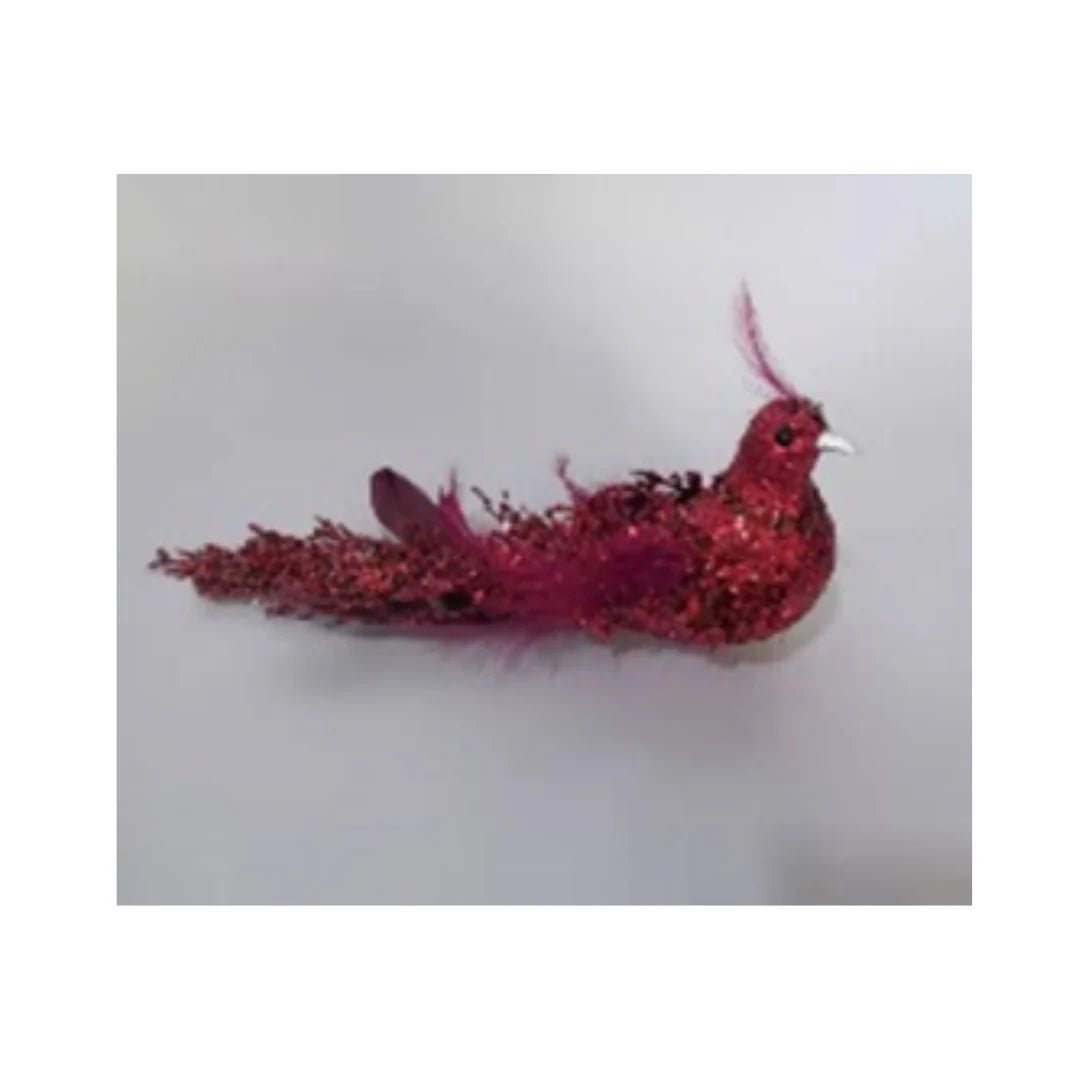 Red Bird Clip on Ornament - Joy By