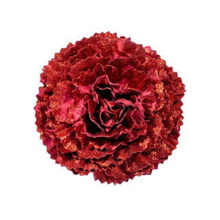 Red Carnation Flower with Glitter - Joy By