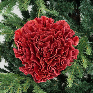 Red Carnation Flower with Glitter - Joy By