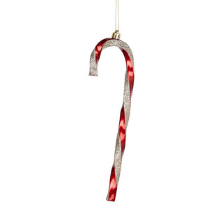 Red & Champagne 9.5" Candy Cane Ornament - Joy By