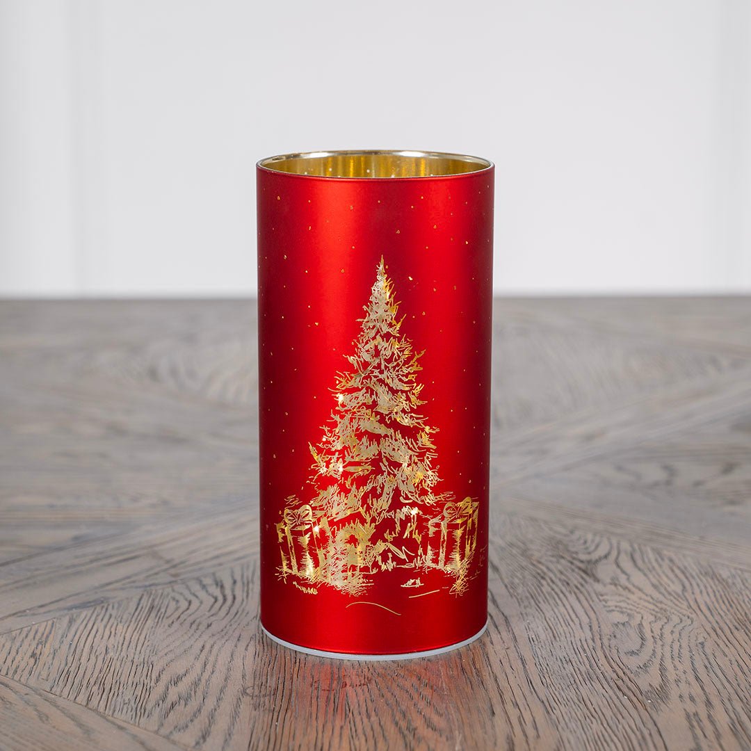 Red Christmas Scene Candle Votive - Joy By