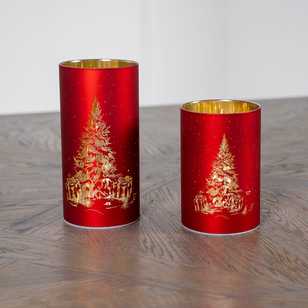 Red Christmas Scene Candle Votive - Joy By
