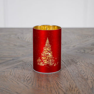 Red Christmas Scene Candle Votive - Joy By