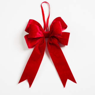 Red Clip on Bow Ornament - Joy By