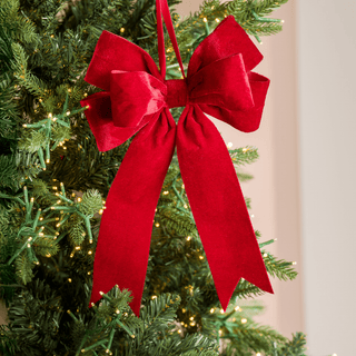 Red Clip on Bow Ornament - Joy By