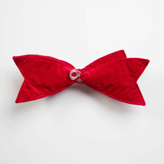 Red Fabric Bow Without Tails 6" - Joy By
