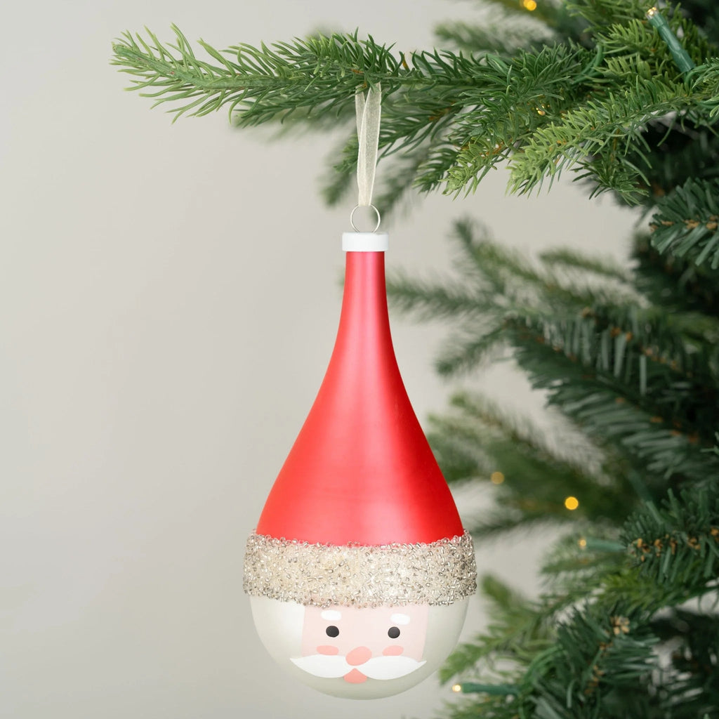 Charming Red Glass Drop Santa Christmas Ornament | Joy By – Joy By