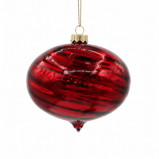 Red Glass Onion Hanging Ornament - Joy By