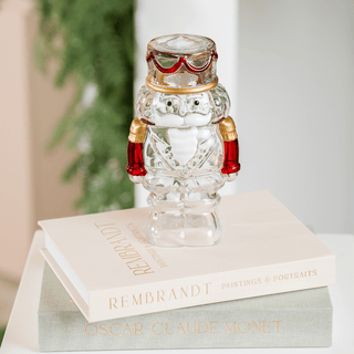 Large Red & Gold Clear Glass Nutcracker - Joy By