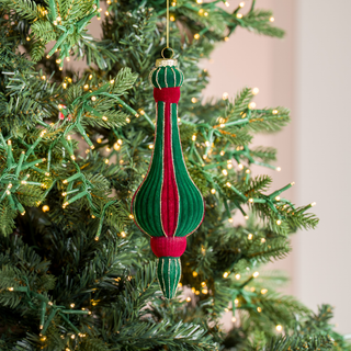 Red & Green Glass Hanging Ornament - Joy By
