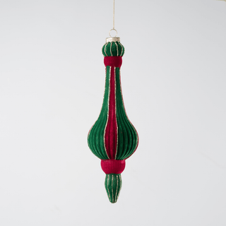 Red & Green Glass Hanging Ornament - Joy By