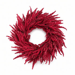 Red Real Touch Amaranthus Wreath 30" - Joy By