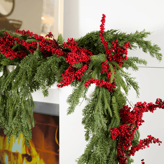 Red Real Touch Thin Berry Garland - Joy By