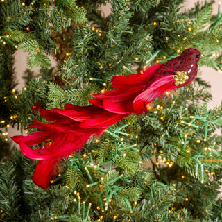 Red Sequin Bird Ornament - Joy By