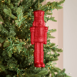 Red Shatterproof 12" Glitter Nutcracker Ornament - Joy By