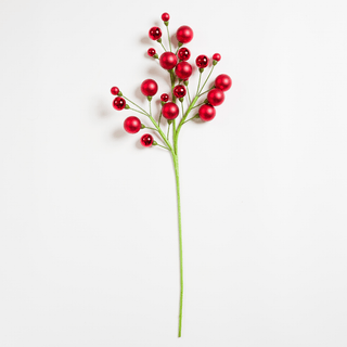 Red Shiny & Matte Christmas Ball Spray Filler Pick - Joy By