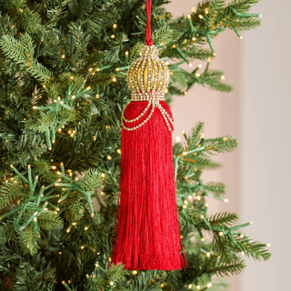 Red Tassel Ornament - Joy By