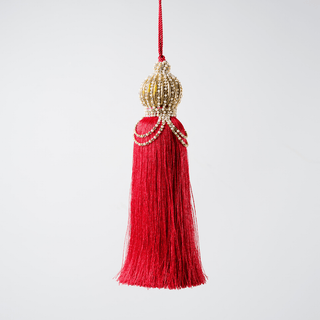 Red Tassel Ornament - Joy By