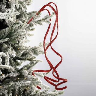 Red Twirl Ribbon Festive Pick - Joy By