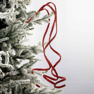 Red Twirl Ribbon Festive Pick, Set of 6