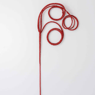 Red Twirl Ribbon Festive Pick - Joy By