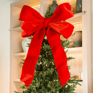 Red Velvet Festive Bow Topper - Joy By