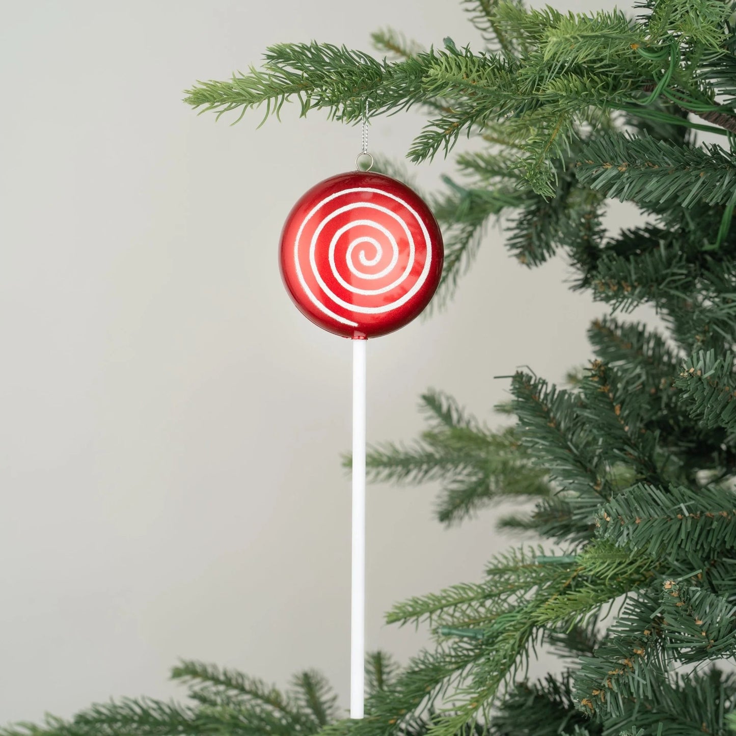 Red & White 10" Lollipop Ornament - Joy By
