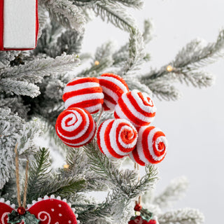 Red & White Peppermint Ball Pick - Joy By
