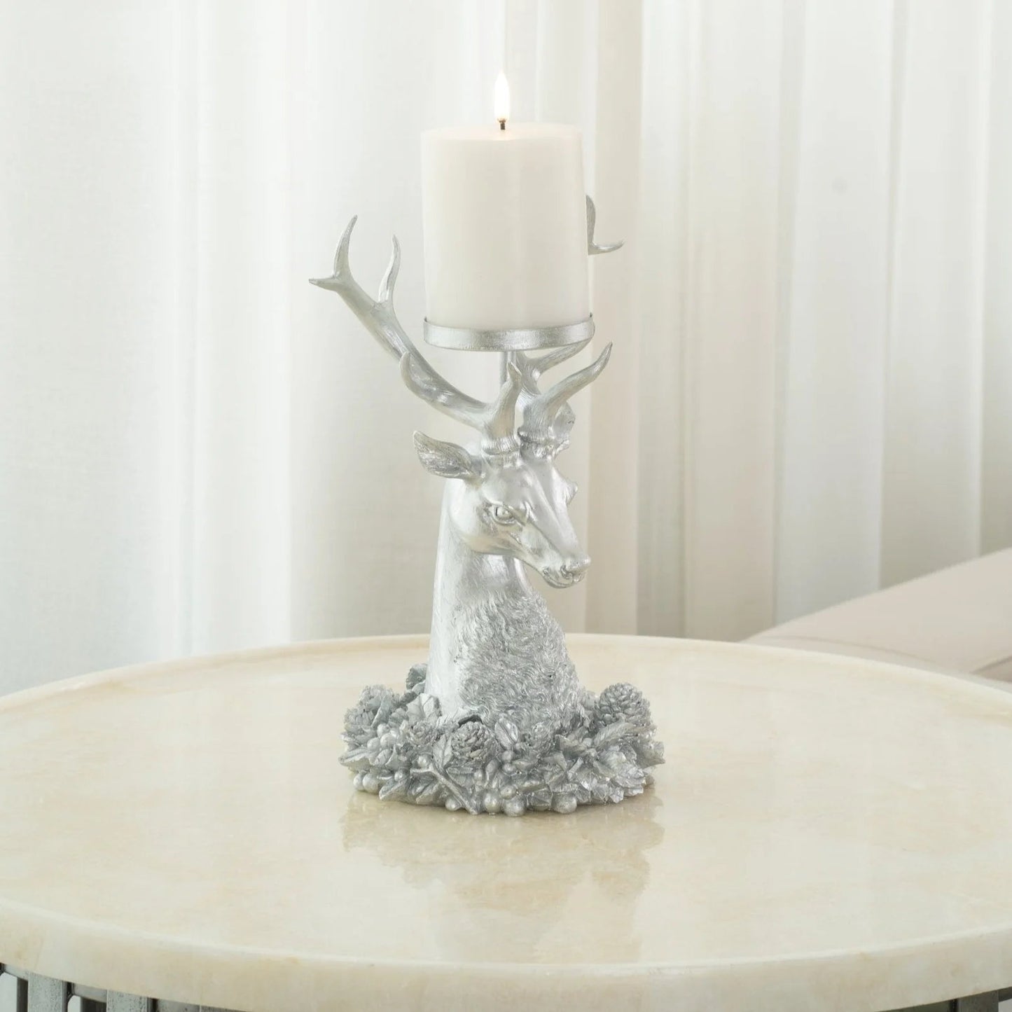 Resin STAG Head Candle Holder Tabletop - Joy By