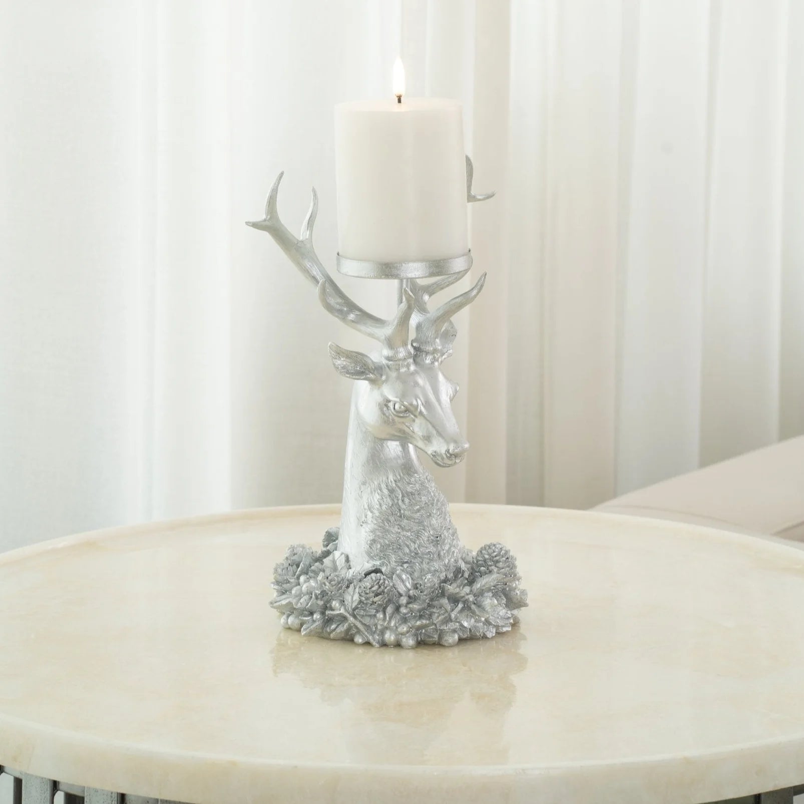 Resin STAG Head Candle Holder Tabletop - Joy By