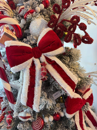 Santa Bow Ornament - Joy By