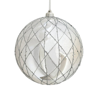 Shiny Silver 6" Ball Ornament - Joy By