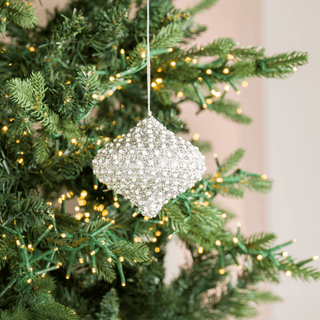 Silver Adorned Glass Onion Ornament - Joy By