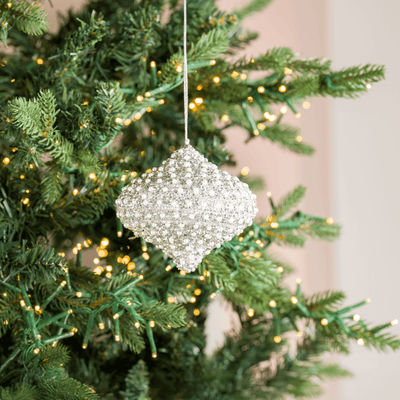 Silver Adorned Glass Onion Ornament