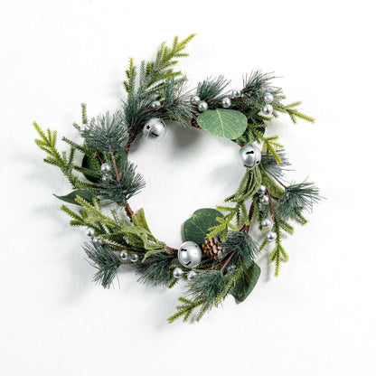 Silver Berries With Bell Mini Wreath - Joy By