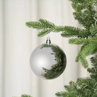 Silver Glossy Mettalic Ball Ornament - Joy By
